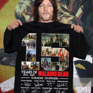 15 Years The Walking Dead 2010-2025 10 Seasons 139 Episodes Shirt Memorial Gifts For Movie Fan