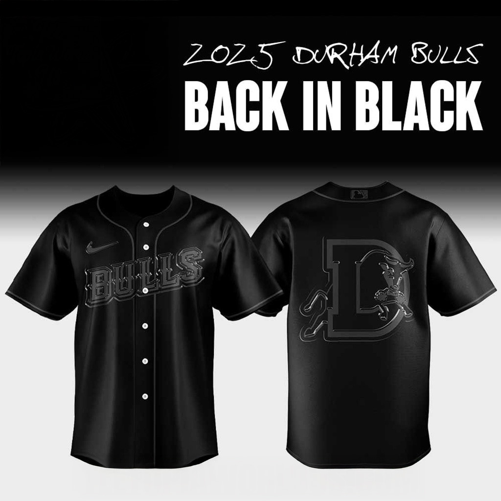 2025 Durham Bulls Back In Black Jersey Durham Bulls Merch Unique Gifts For Baseball Fans