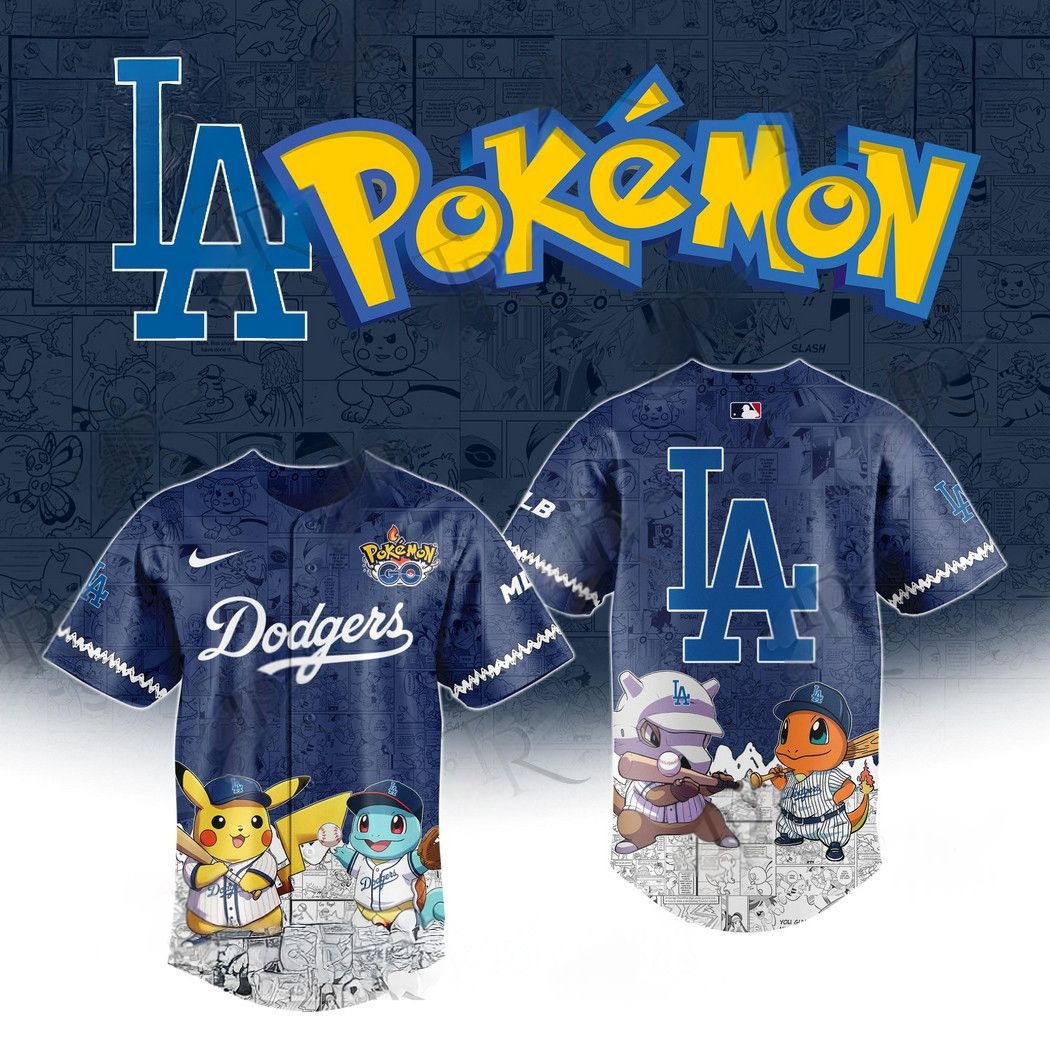2025 Los Angeles Dodgers Pokemon Go Special Edition Baseball Jersey Baseball Best Gifts - Navy, XL