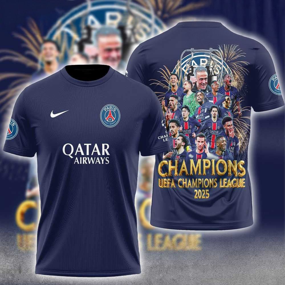 2025 Paris Saint-Germain Champions Shirt PSG Merch UEFA Champions League T-Shirt
