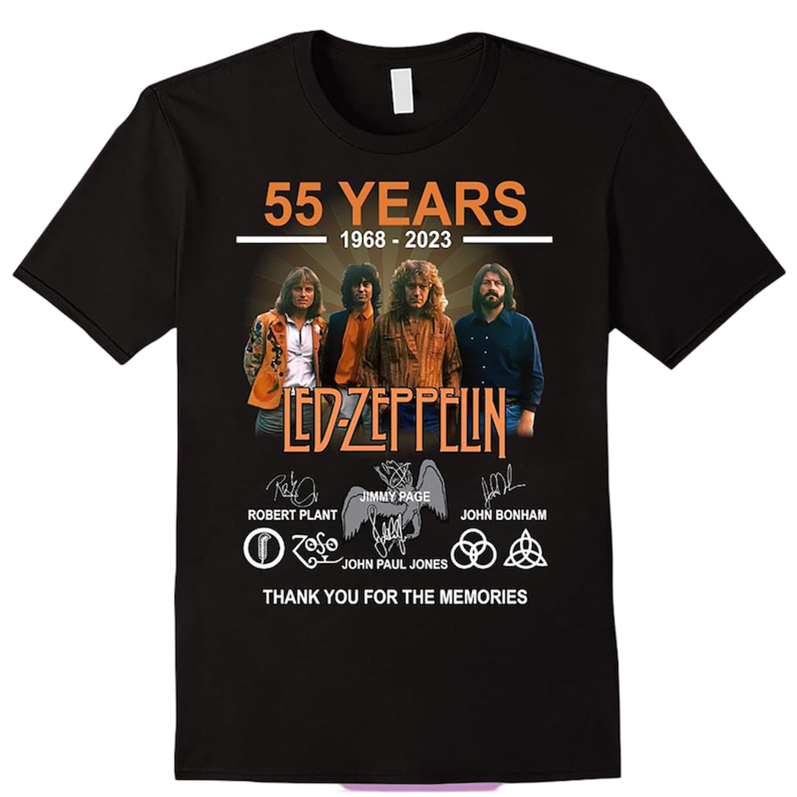 55 Years 1968 â€“ 2024 2025 Led Zeppelin Thank You For The Memories t-shirt, Led Zeppelin Rock Shirt, Led Zeppelin T-Shirt