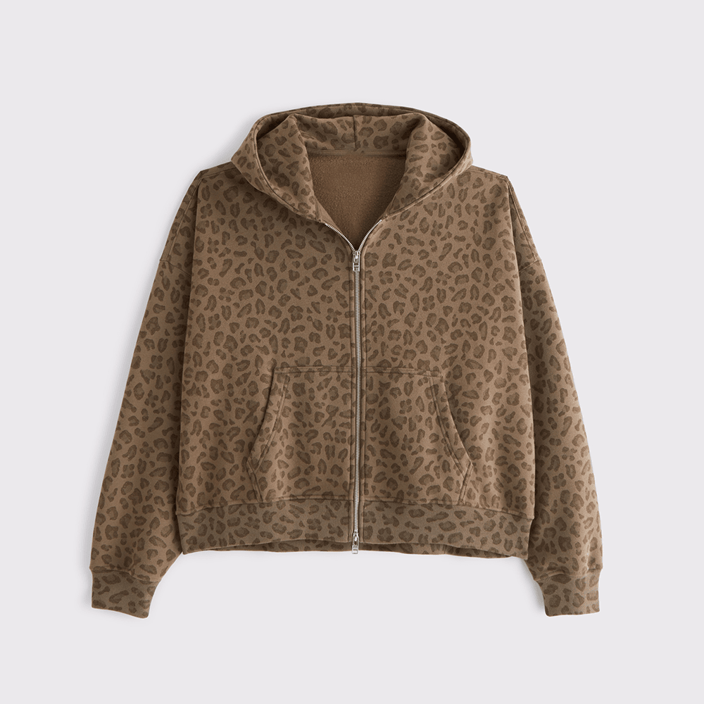 Abercrombie Leopard Hoodie Abercrombie Brown Cheetah Zip Hoodie Trendy Unisex Pure Camo Styles