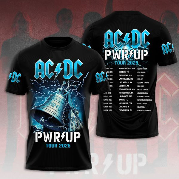 ACDC Pwr Up Tour 2025 Shirt Rock Band T-Shirt Gifts For Fans