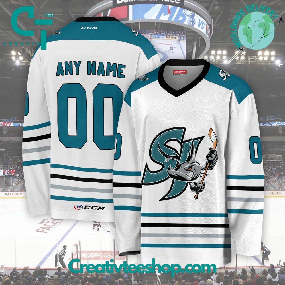 AHL San Jose Barracuda 2024 White Hockey Jersey