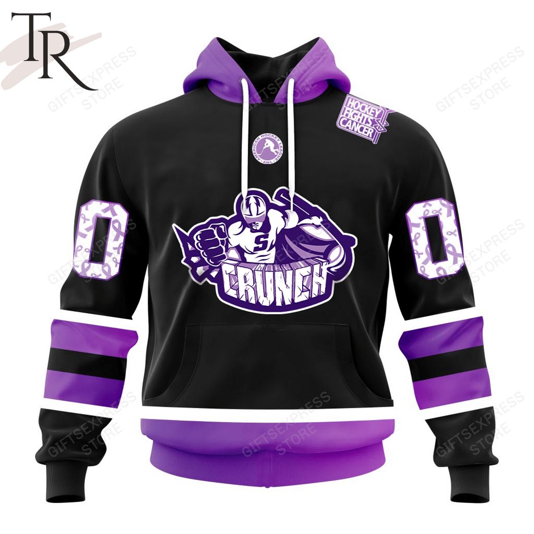 AHL Syracuse Crunch Black Hockey Fights Cancer Hoodie - Davidress