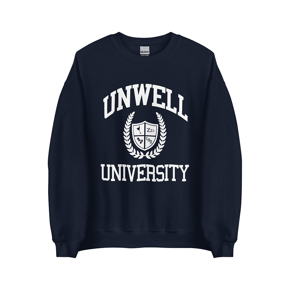 Alex Cooper Unwell Merch Navy Unwell University Sweatshirt Call Her Daddy Merch Wife Gift Ideas