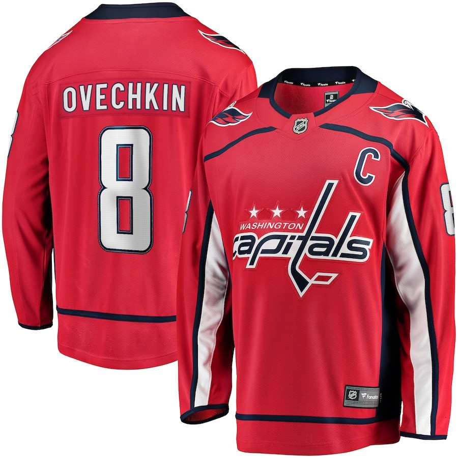 Alexander Ovechkin Jersey Washington Capitals Captain Patch Home Breakaway Jersey Merch
