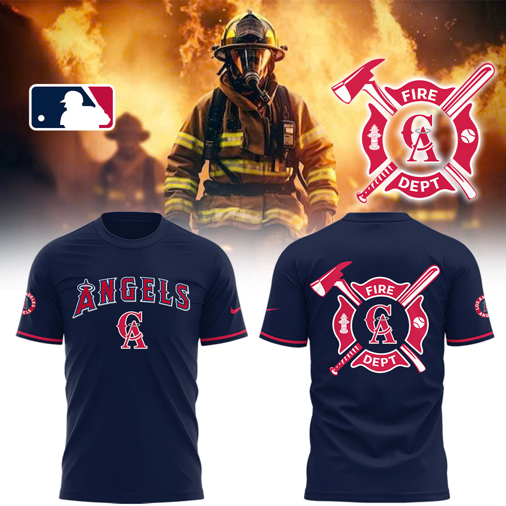 Angels x Firefighter Appreciation Night T-Shirt Gift Ideas For Baseball Players - 4XL