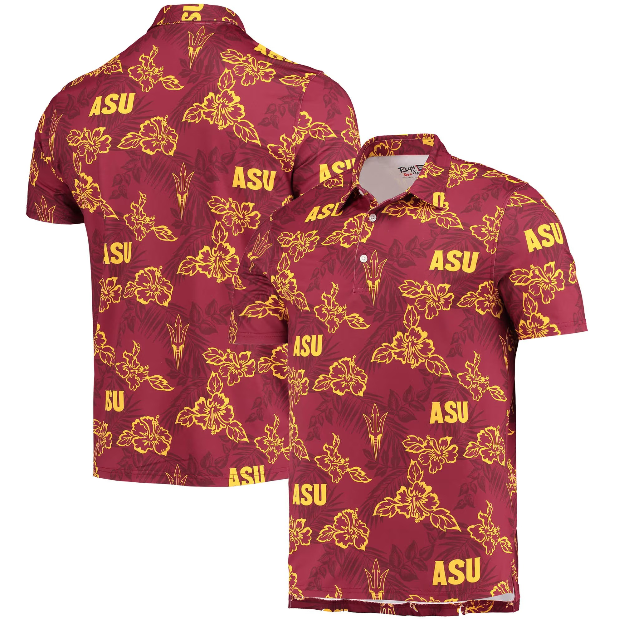 Arizona State Sun Devils Floral Polo Shirt NCAA Aloha Shirt Perfect Father's Day Gifts