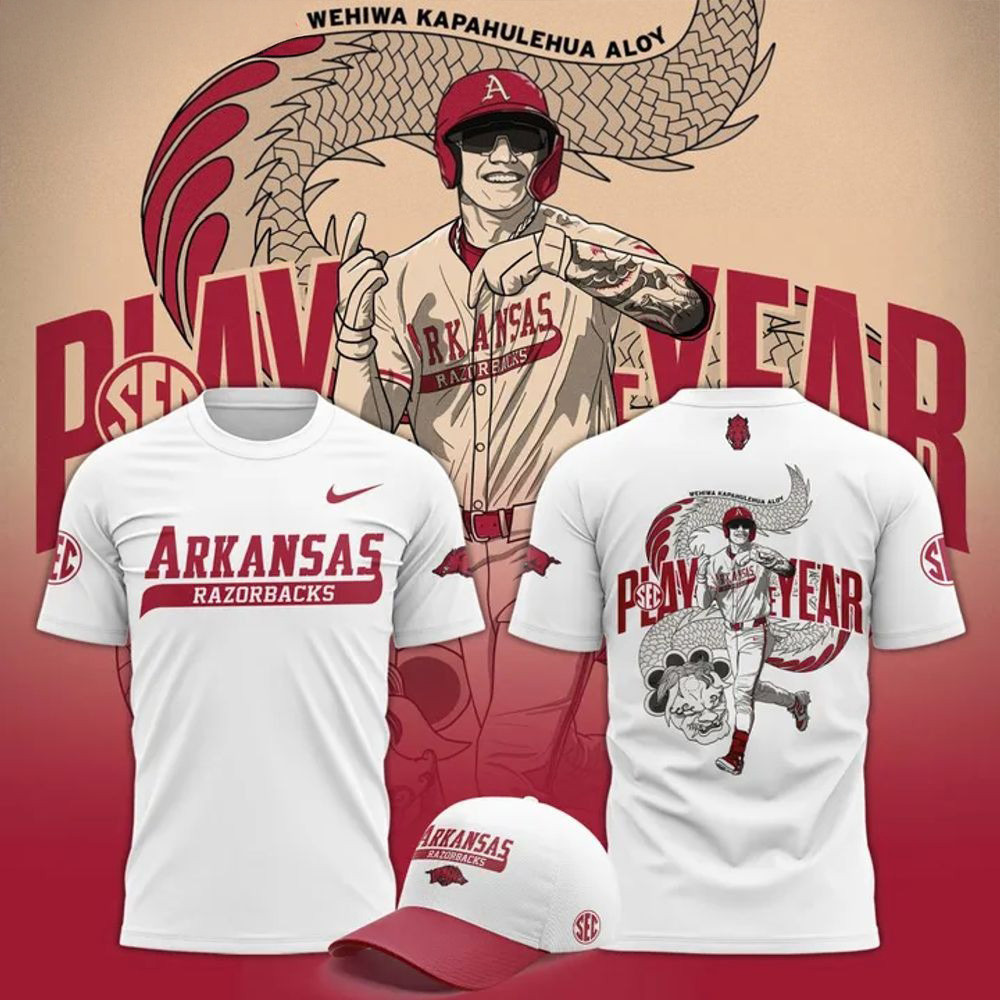 Arkansas Razorbacks Baseball Wehiwa Aloy Player Of The Year 2025 Shirt Best Father's Day Gifts