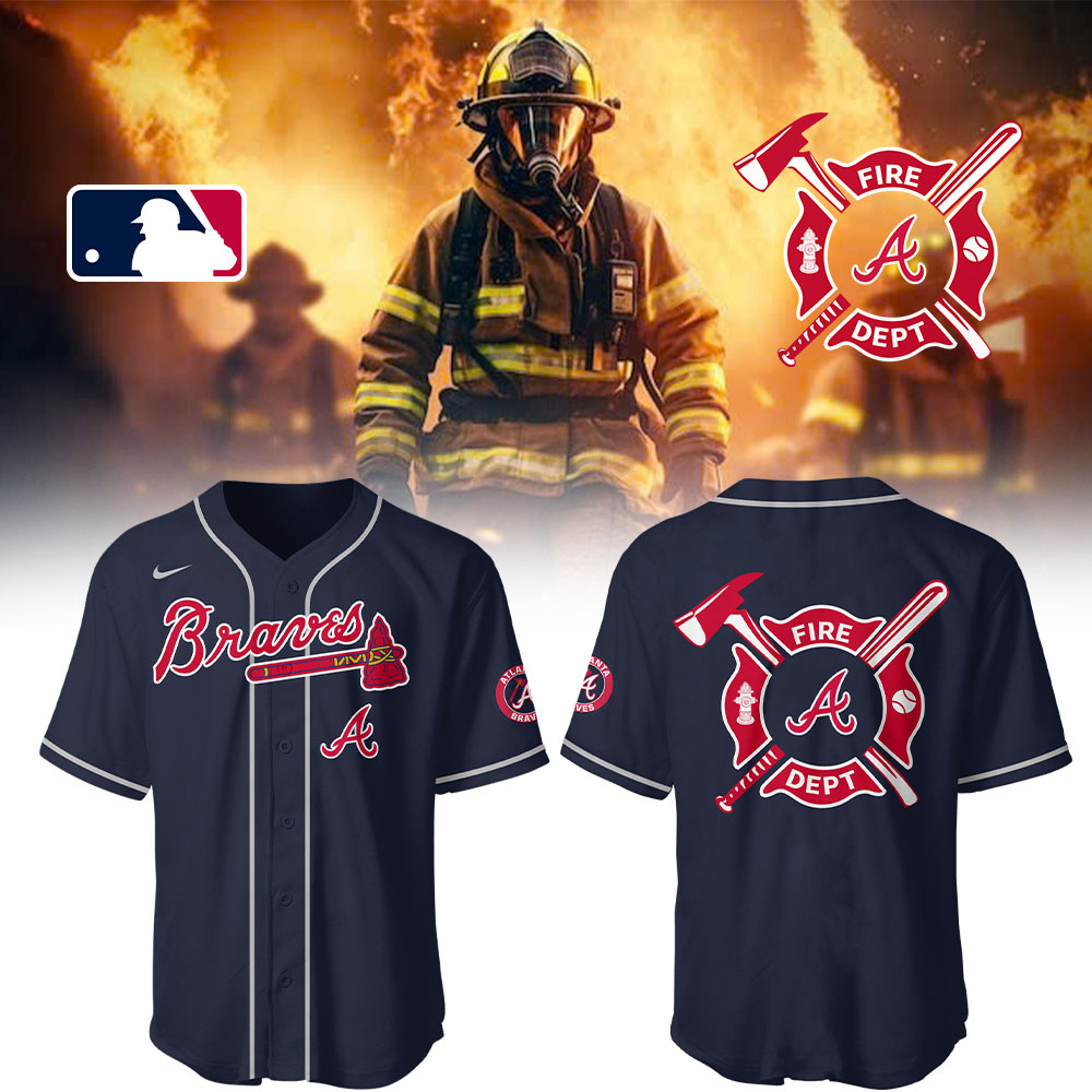 Atlanta Braves x Firefighter Appreciation Night Jersey Gift Ideas For Baseball Players - 5XL