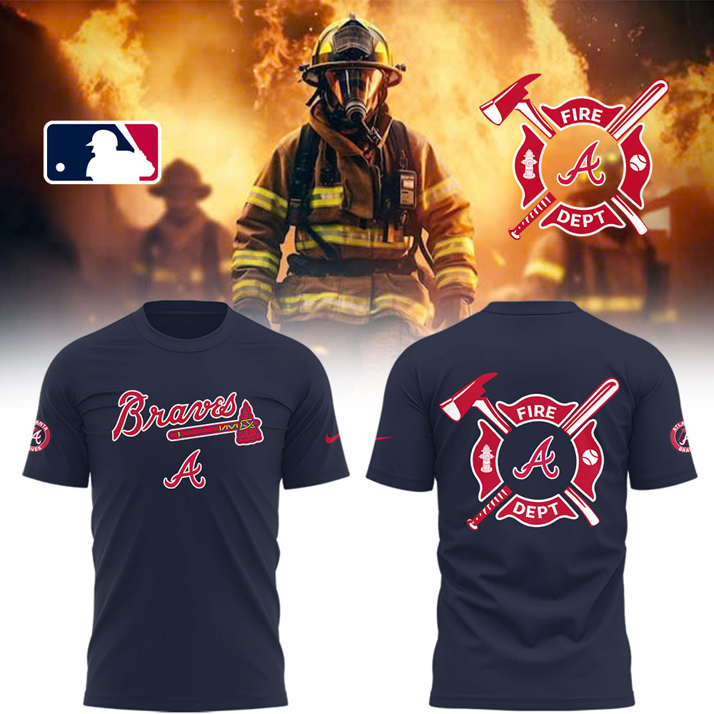 Atlanta Braves x Firefighter Appreciation Night T-Shirt Gifts For Baseball Fans - 3XL
