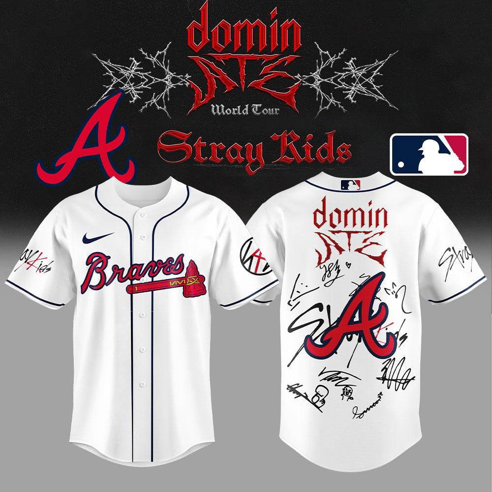 Atlanta Braves X Stray Kids Baseball Jersey Atlanta Braves Merch Gifts For Baseball Fans