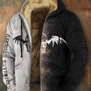 Avenged Sevenfold Merch Avenged Sevenfold Wings Skull Zip Hoodie Dad Gifts For Father's Day