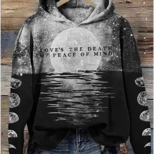 Bad Omens Hoodie Rock Band Inspired Moon Tie Dye Hoodie Love Is The Death Of Peace Of Mind Of Mind