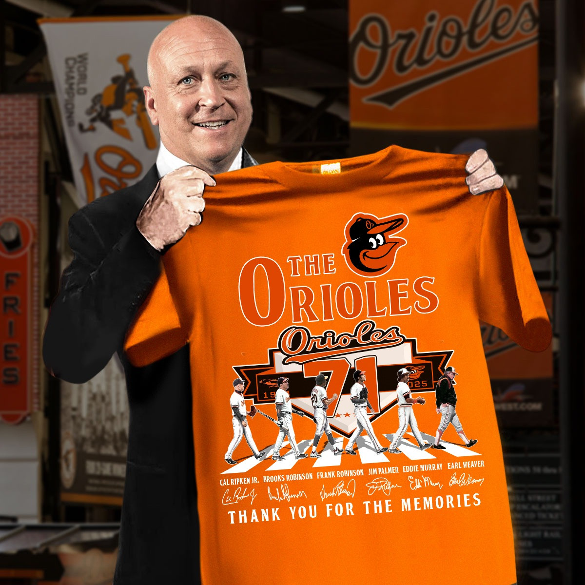 Baltimore Orioles 71St Anniversary 1954-2025 T-Shirt Thank You For The Memories Fan Gifts