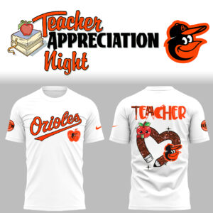Baltimore Orioles x Teacher Appreciation Night T-Shirt Gift Ideas For Baseball Players - White, XL