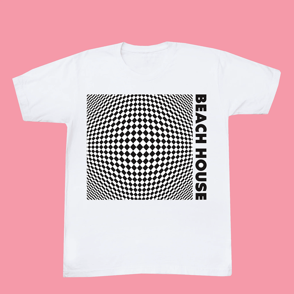 Beach House Merch 7 Op Art White T-Shirt Fathers Day Delivery Gifts