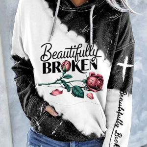 Beautifully Broken Rose Hoodie Country Music Merch Jelly Roll Fans Gift Idea for Boyfriend