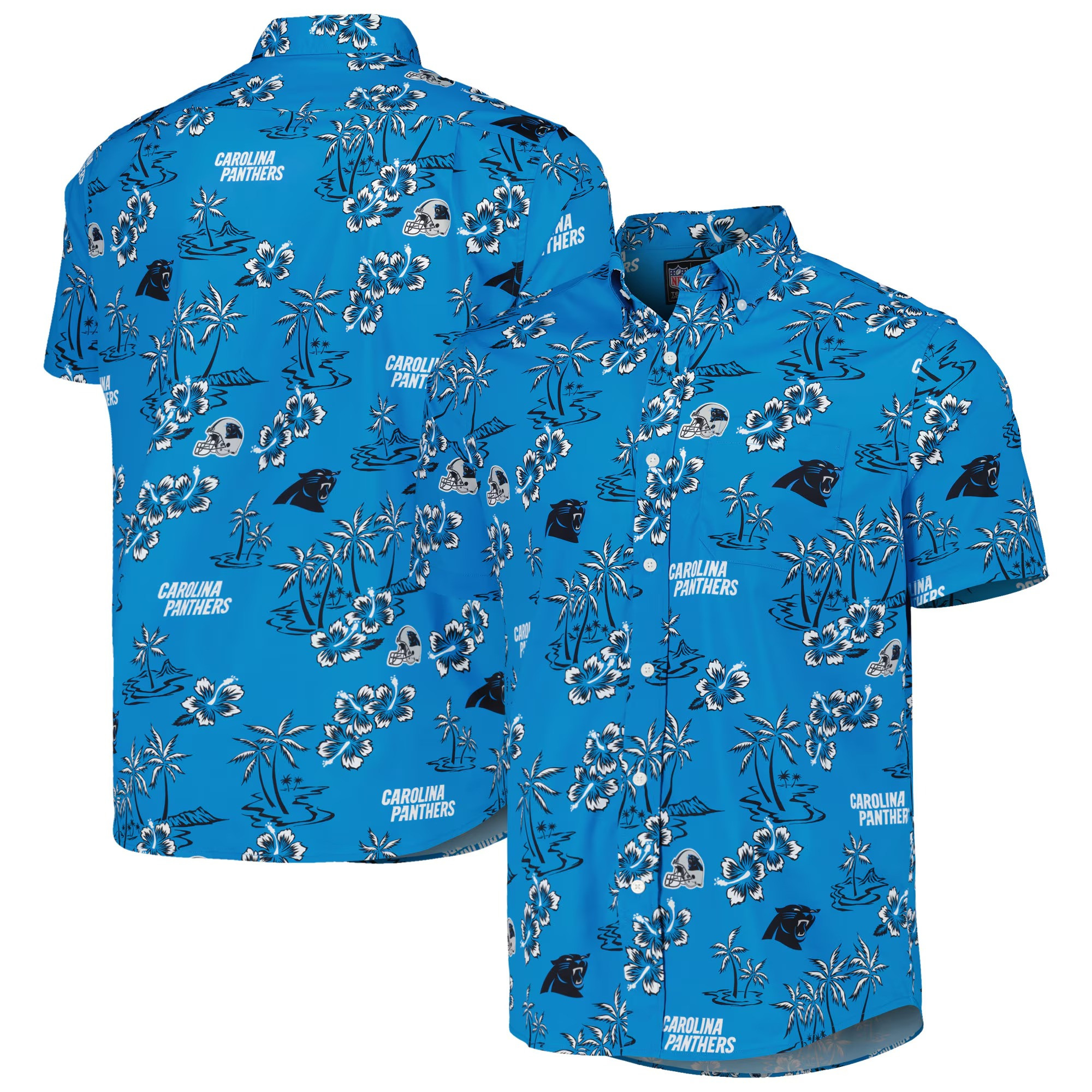 Blue Carolina Panthers Hawaiian Shirt NFL Aloha Shirt Fathers Day Gifts For Husband