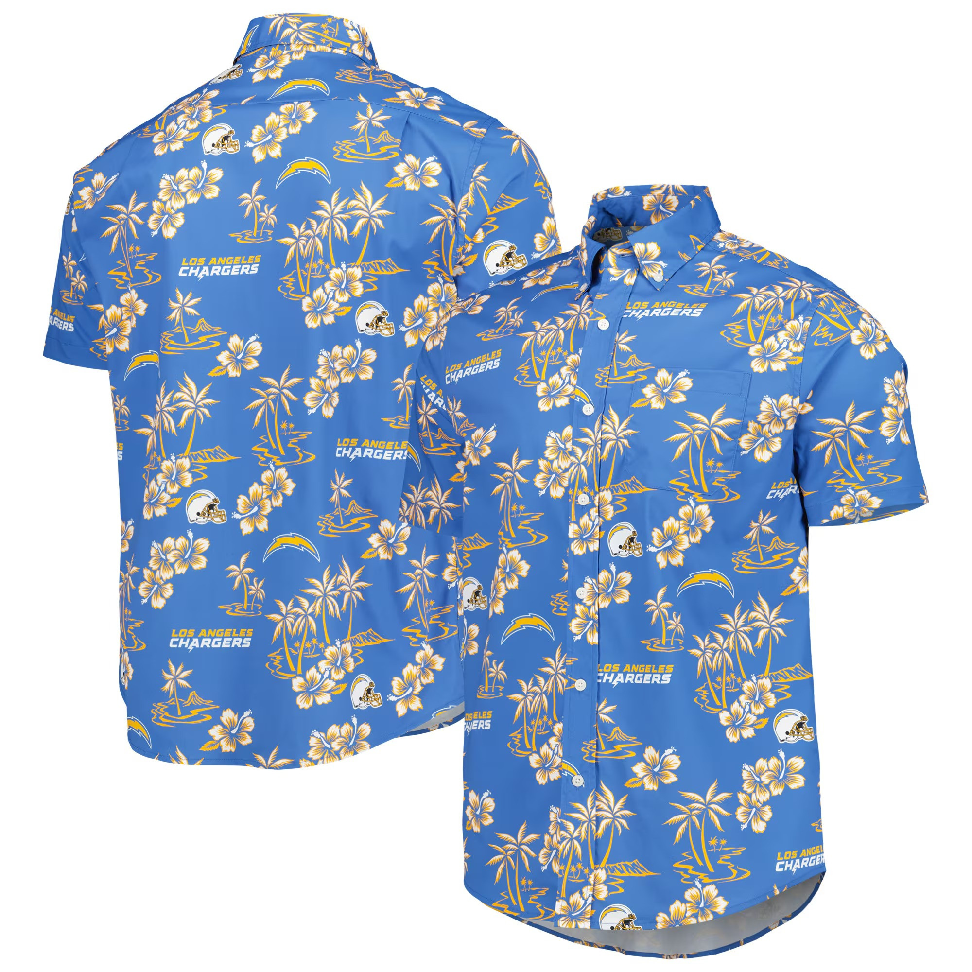 Blue Los Angeles Chargers Hawaiian Shirt NFL Aloha Shirt Fathers Day Gift From Daughter