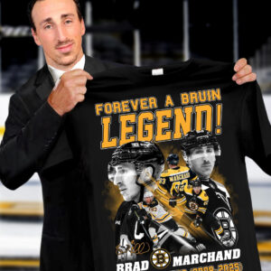Brad Marchand Boston Bruins Forever A Bruin Legend 2008 2025 Thank You #63 Signature T-Shirt
