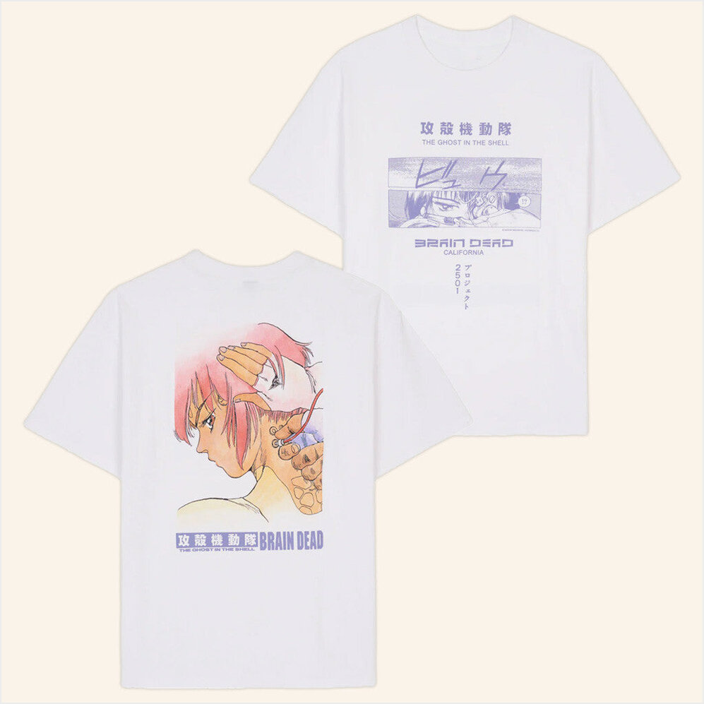 Brain Dead X Ghost In The Shell White T-Shirt Wearebraindead Merch BFF Birthday Gifts