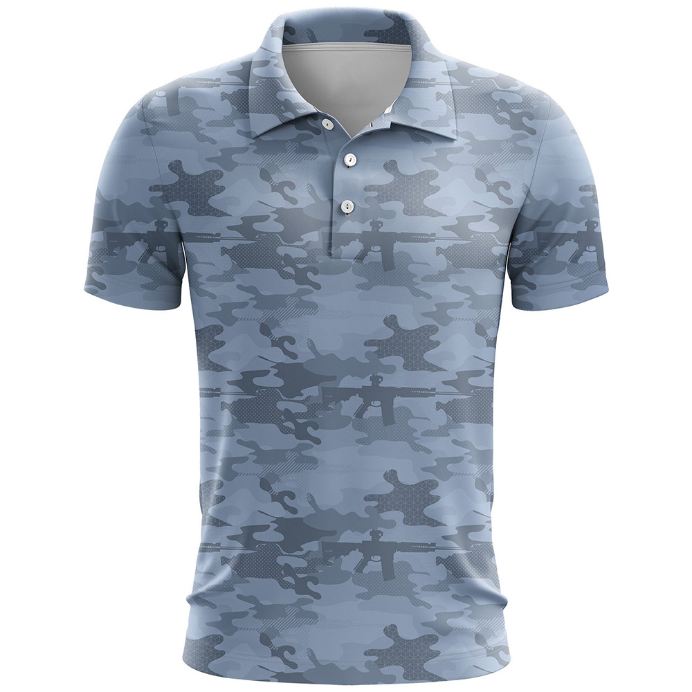 Camo Golf Polo Shirt Pro Gun Apparel First Fathers Day Gift Ideas
