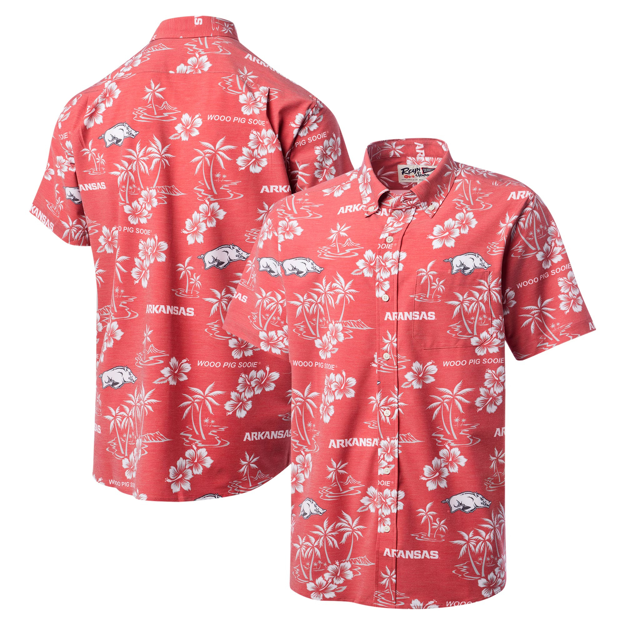 Cardinal Arkansas Razorbacks Hawaiian Shirt NCAA Aloha Shirt Father's Day Presents For Son