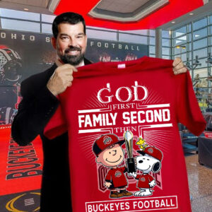 Charlie Snoopy God First Family Second Then Buckeyes Shirt Ohio State National Champions