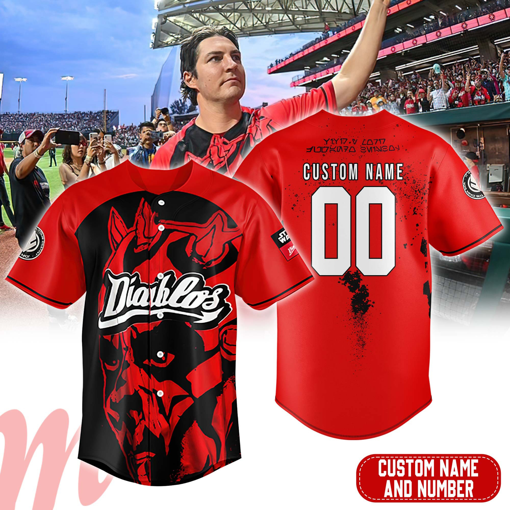 Custom Diablos Rojos del Mexico X STAR WARS Jersey Best Gifts For Baseball Fans