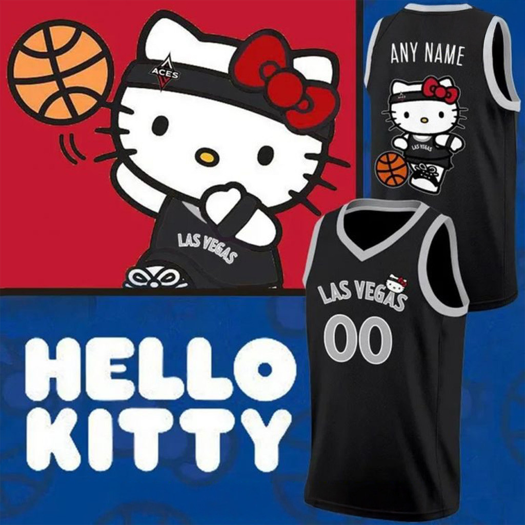 Custom Las Vegas Aces Hello Kitty Charm Special Basketball Jersey Las Vegas Aces Merch Gifts