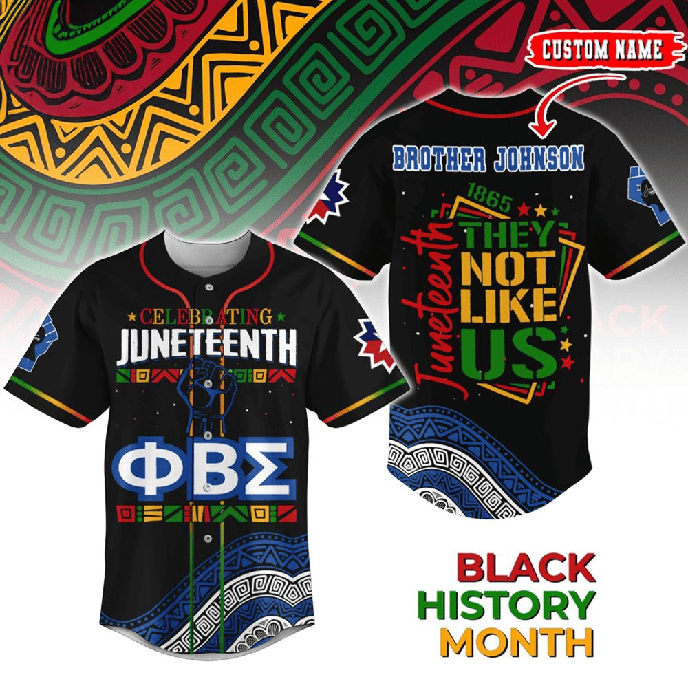 Custom Phi Beta Sigma X Juneteenth Limited Edition Baseball Jersey Gifts For Father's Day Ideas