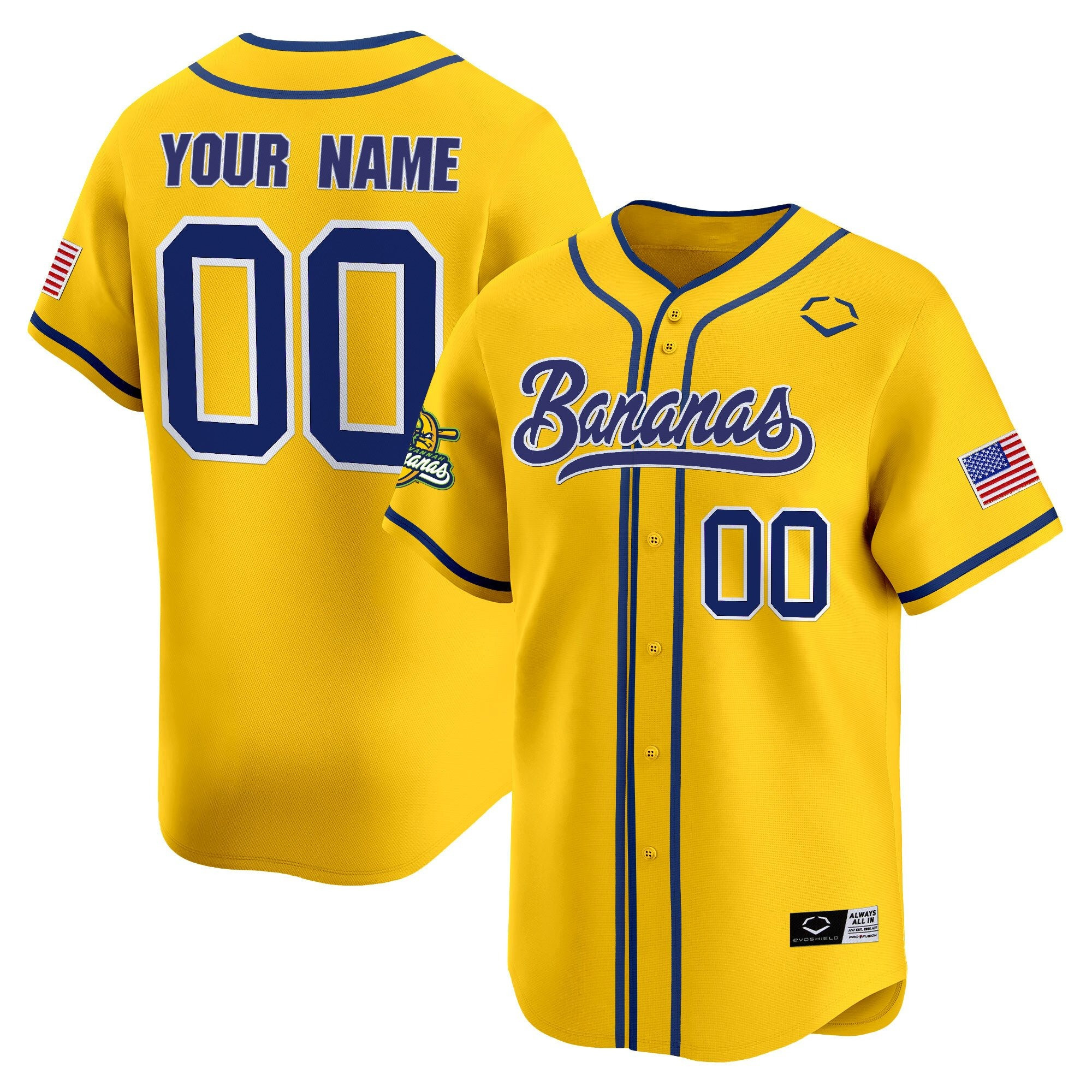 Custom Savannah Bananas Jersey Savannah Bananas Ball Yellow Baseball Jersey Fan Merch Gifts
