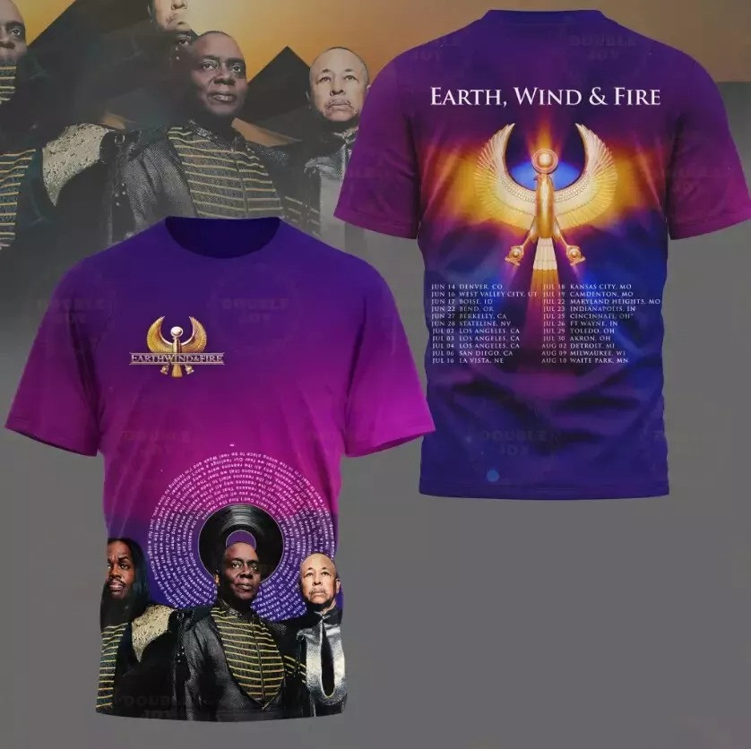 Earth Wind And Fire World Tour 2025 3D T-shirt Music Lovers Fans Gifts