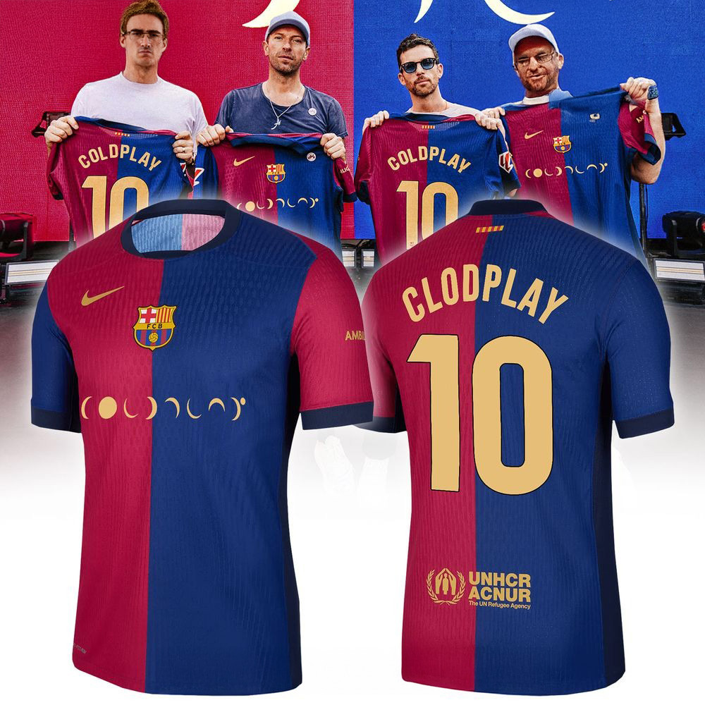 FC Barcelona X Coldplay Band Jersey Best Gifts For Coldplay Fans For Him Father's Day