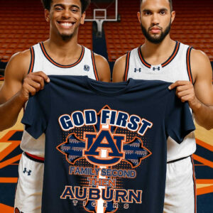 God First Family Second Then Auburn Tigers T-Shirt Best Gifts For Fans Father's Day Ideas