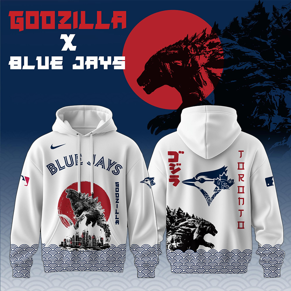 Godzilla x Toronto Blue Jays 2025 Japan Edition Hoodie Gifts For Baseball Lovers