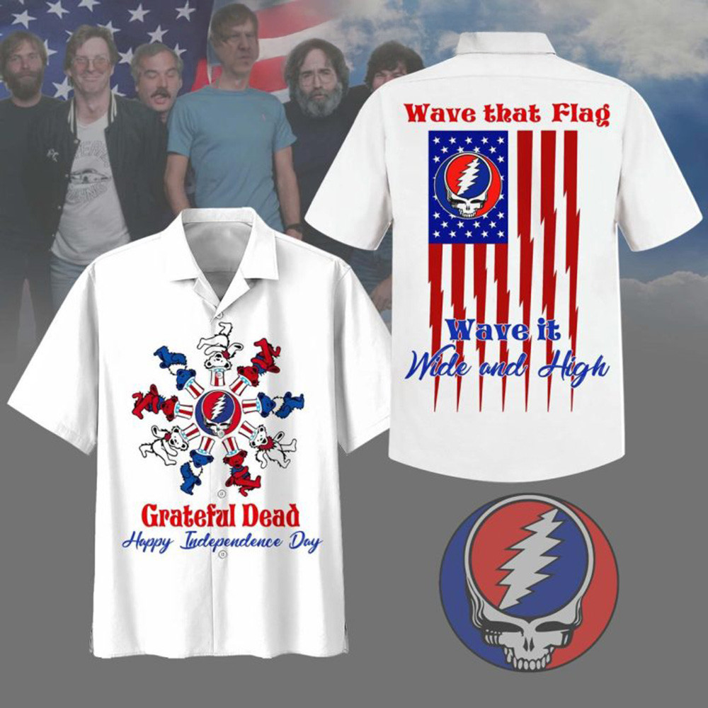 Grateful Dead Independence Day Wave That Flag Wave It Hawaiian Shirt Grateful Dead Merch