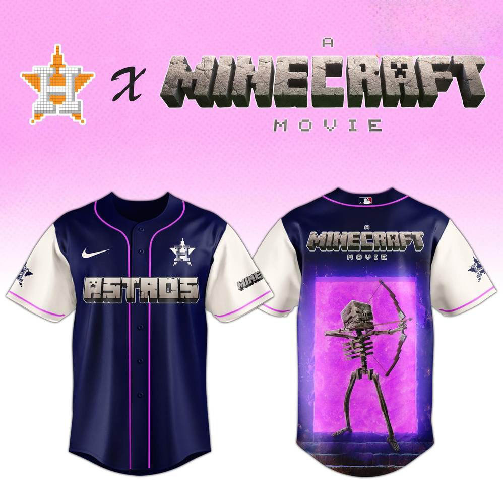 Houston Astros x Skeleton A Minecraft Movie Special Baseball Jersey Best Gift For Boyfriends