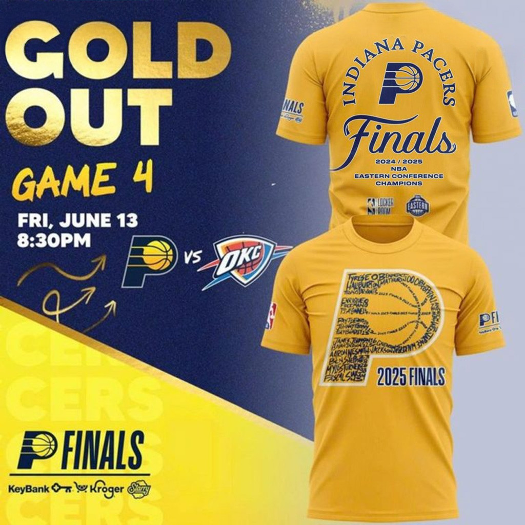 Indiana Pacers To Gold Out Gainbridge Fieldhouse For Game 4 Of NBA Finals T-Shirt NBA Merch