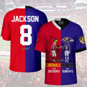 Jackson 8 Cardinals On Saturdays Ravens On Sundays Jersey Lamar Jackson Fans Gifts