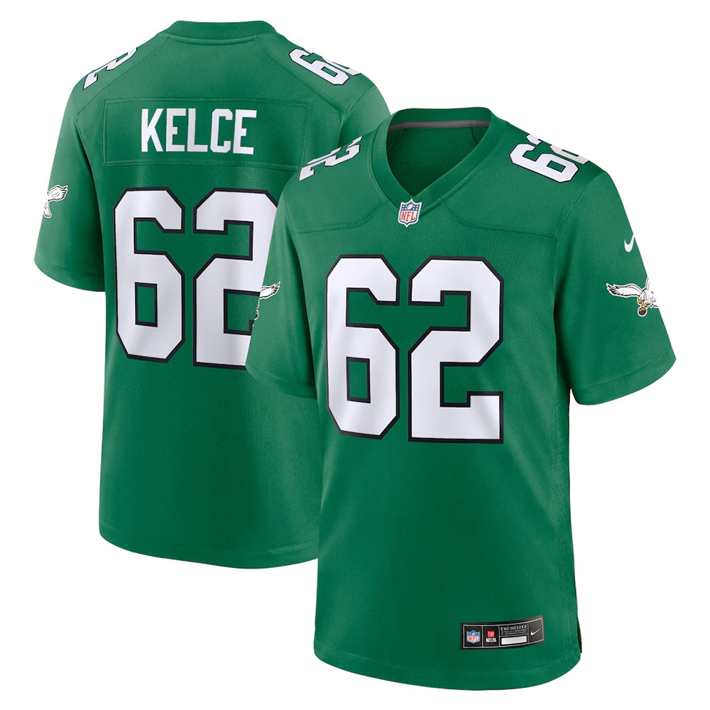 Jason Kelce Kelly Green Philadelphia Eagles Jersey Football Gifts For Men