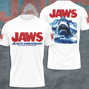 Jaws 50Th Anniversary Martha's Vineyard 1975 2025 Shirt Themed Jaws Fan Merch Gifts For Him