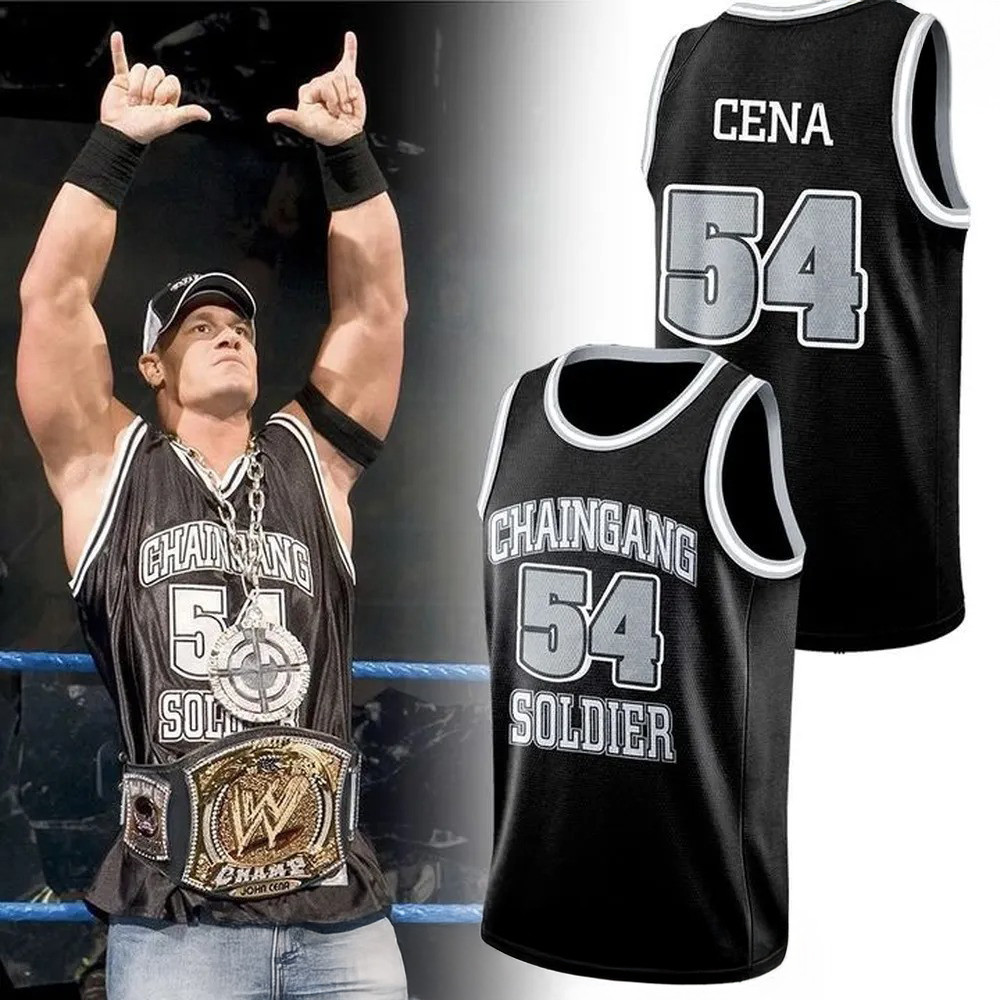 John Cena Chain Gang Soldier 54 Basketball Jersey Gifts For Wrestler