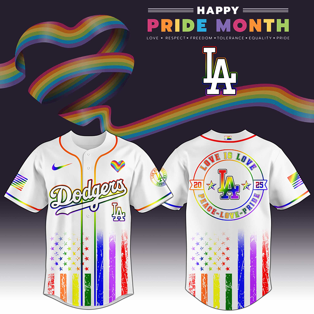 Los Angeles Dodgers MLB x Happy Pride Month 2025 Baseball Jersey Los Angeles Dodgers Merch
