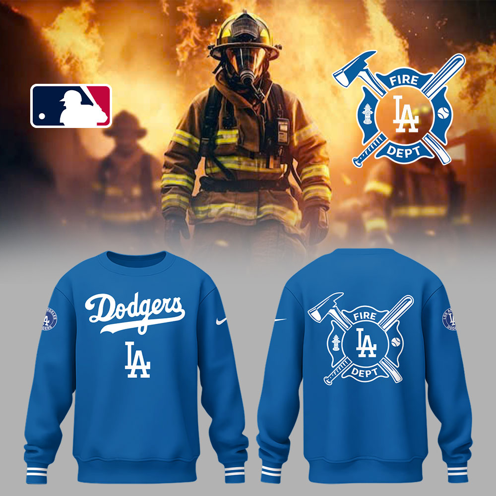 Los Angeles Dodgers x Firefighter Appreciation Night Sweatshirt Gift For Baseball Lover - S