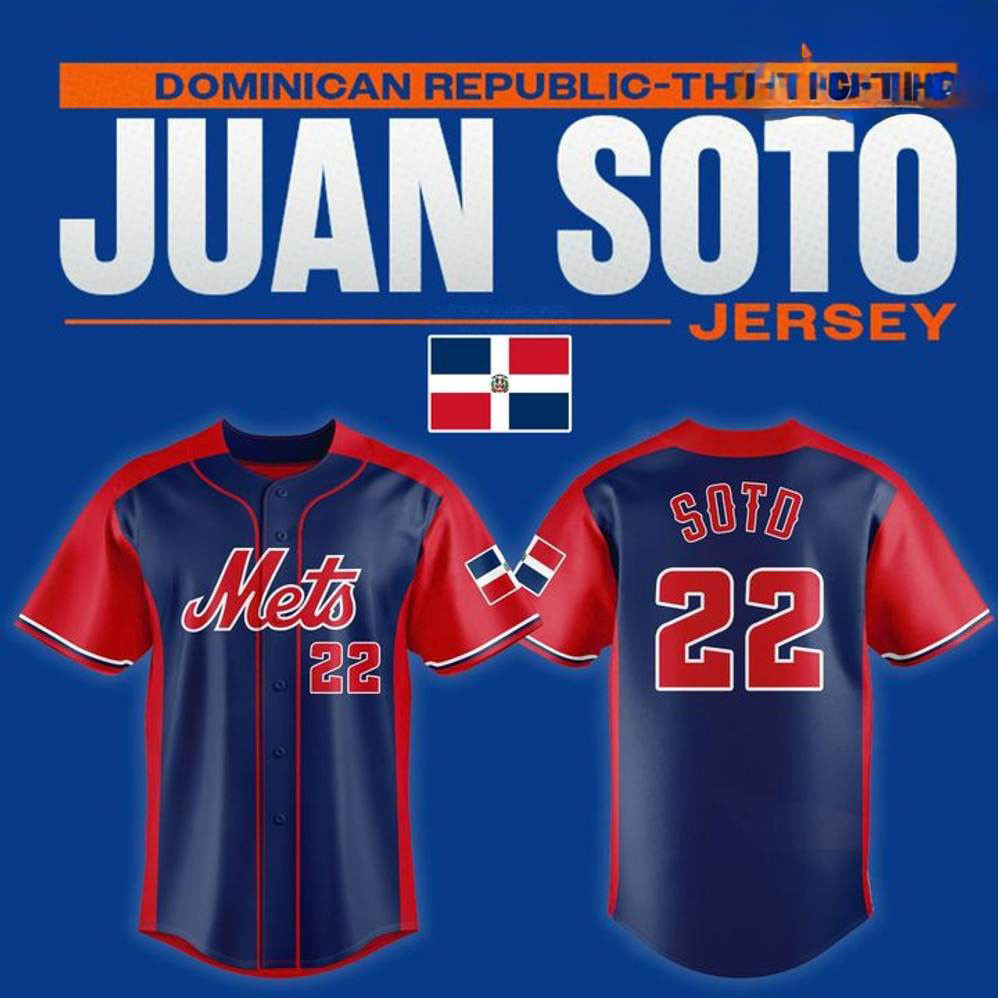 New York Mets x Juan Soto Dominican Republic Themed Baseball Jersey Gift For Dad