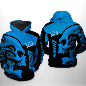 NFL Detroit Lions NFL Skull Hoodie  Zip Hoodie
