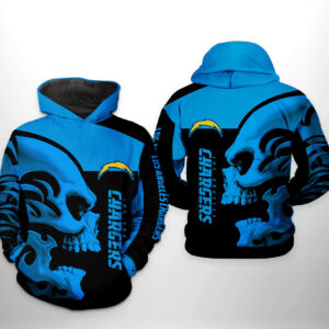 NFL Los Angeles Chargers NFL Skull Hoodie  Zip Hoodie